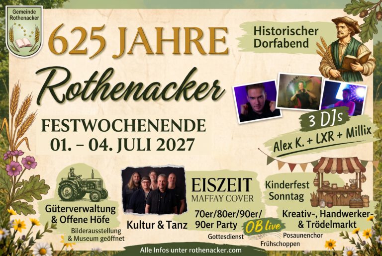 625 Jahre Rothenacker – Das große Festwochenende im Juli 2027